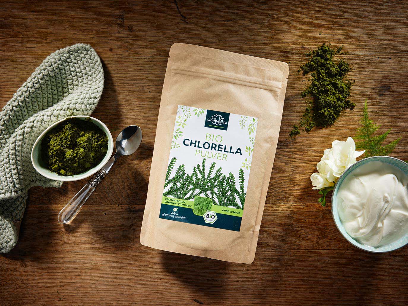 Bio Chlorella Pulver - 250 g -  laborgeprüft und naturrein -  von Unimedica